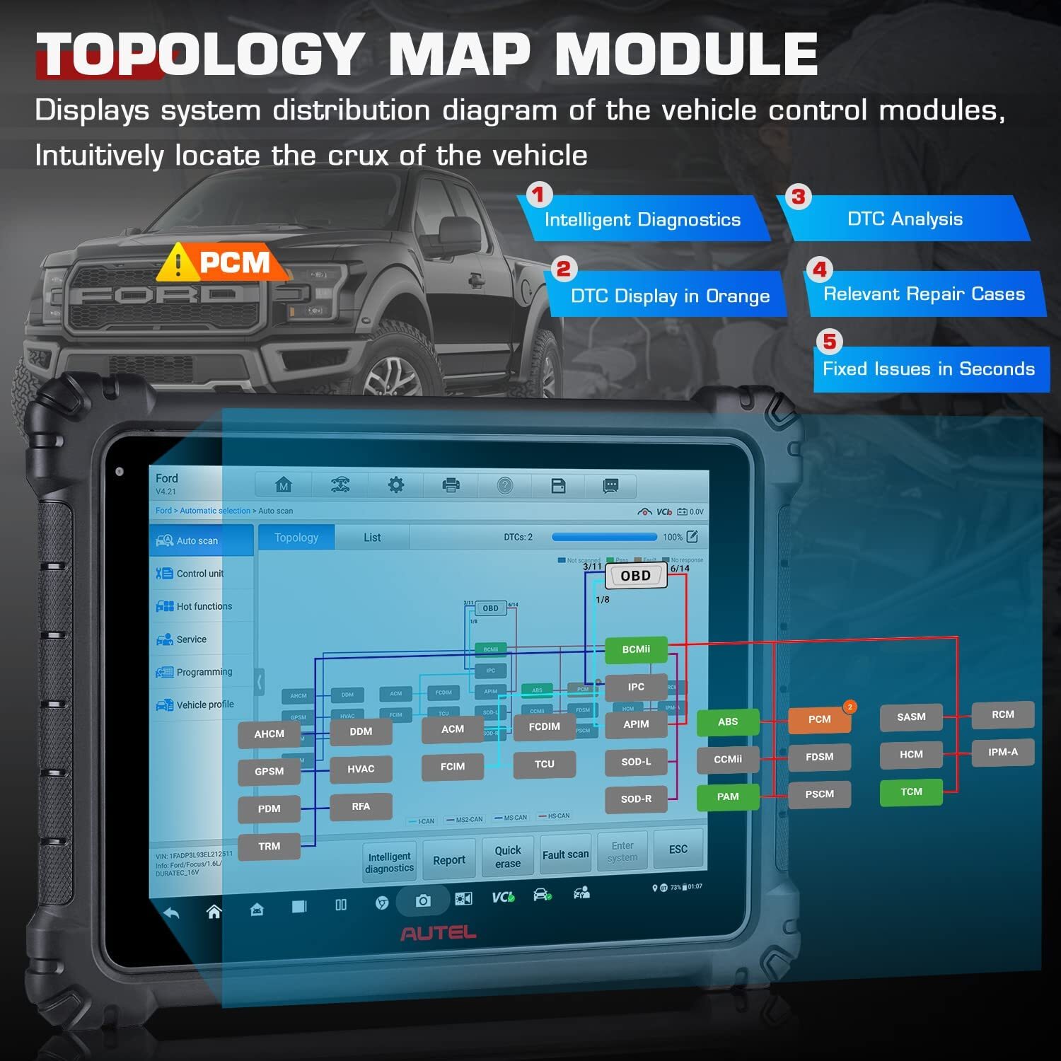 Autel Scanner MaxiCOM Ultra Lite Top Intelligent as MaxiSys Ultra MS919 MS909