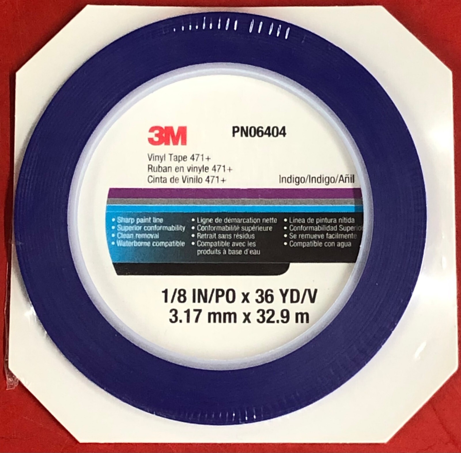 (1) ROLL 3M 06404 SCOTCH FINE LINE MASKING TAPE 471+ SERIES 1/8″ x 36 YARDS