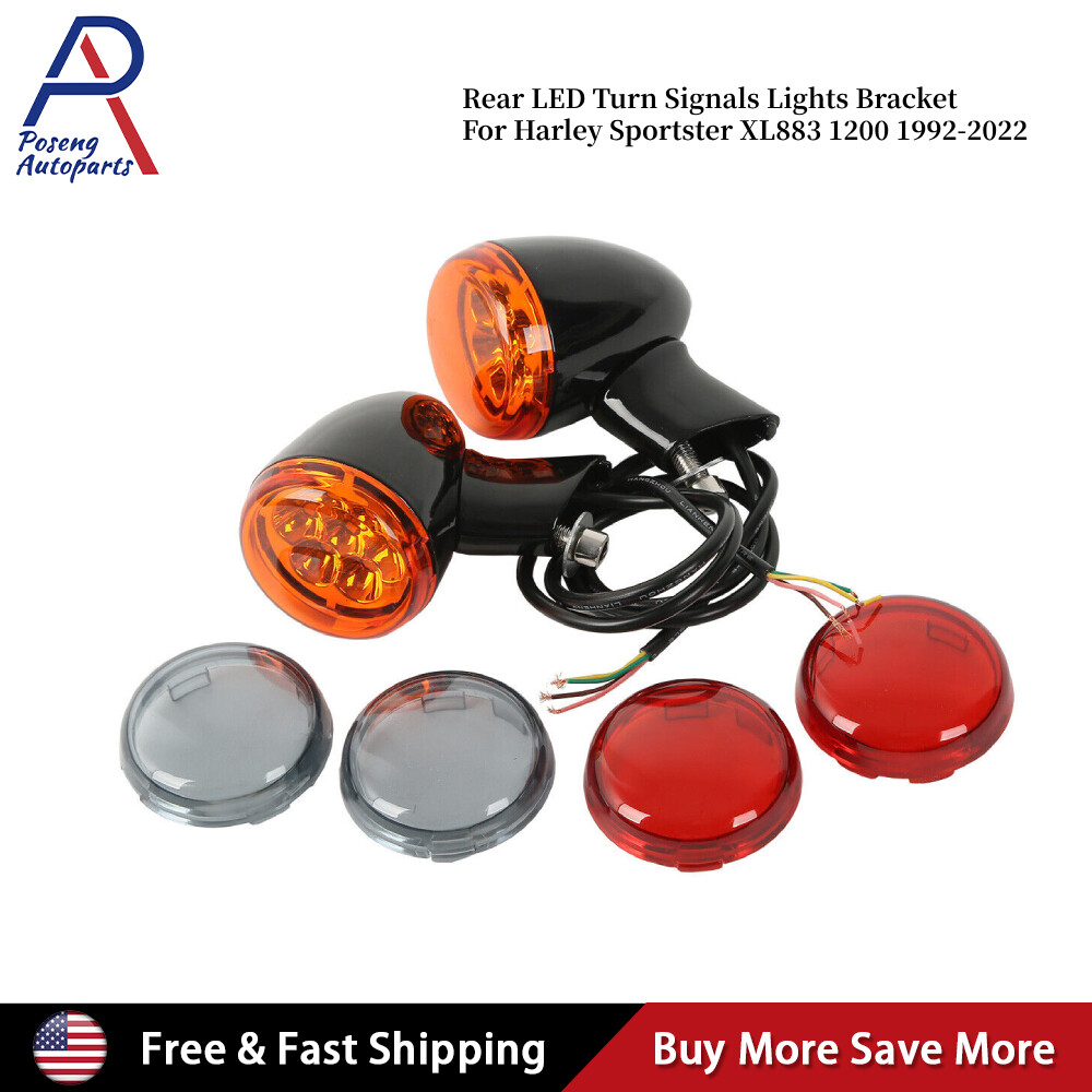 Rear LED Turn Signals Lights Bracket Fit For Harley Sportster XL 883 1200 92-22