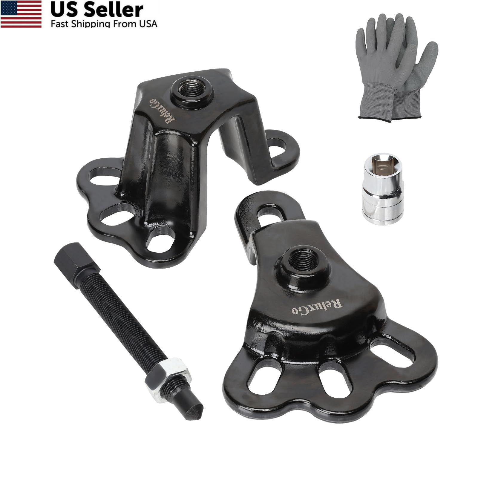 ReluxGo Front Wheel Hub Puller Bearing Removal Tool for 3-3/4 to 4-1/2 black