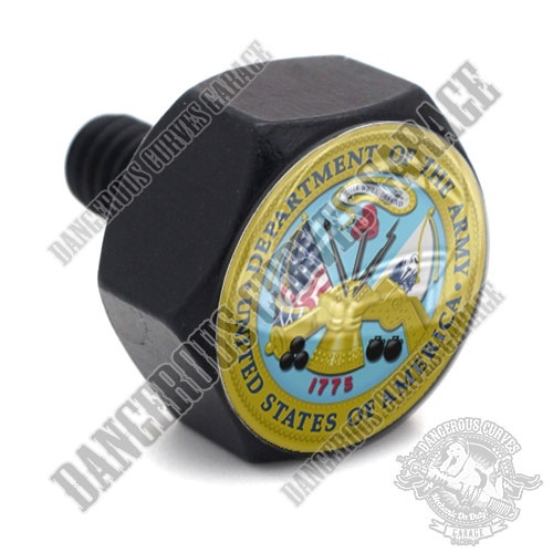 Vivid Black Billet Hex Thumb Screw Seat Bolt for 99-16 Touring – ARMY LOGO MST