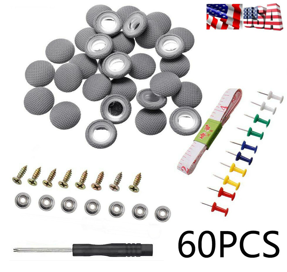 60Pcs Car Roof Liner Ceiling Repair Buckle Sagging Headliner Pins Rivet Snap Kit
