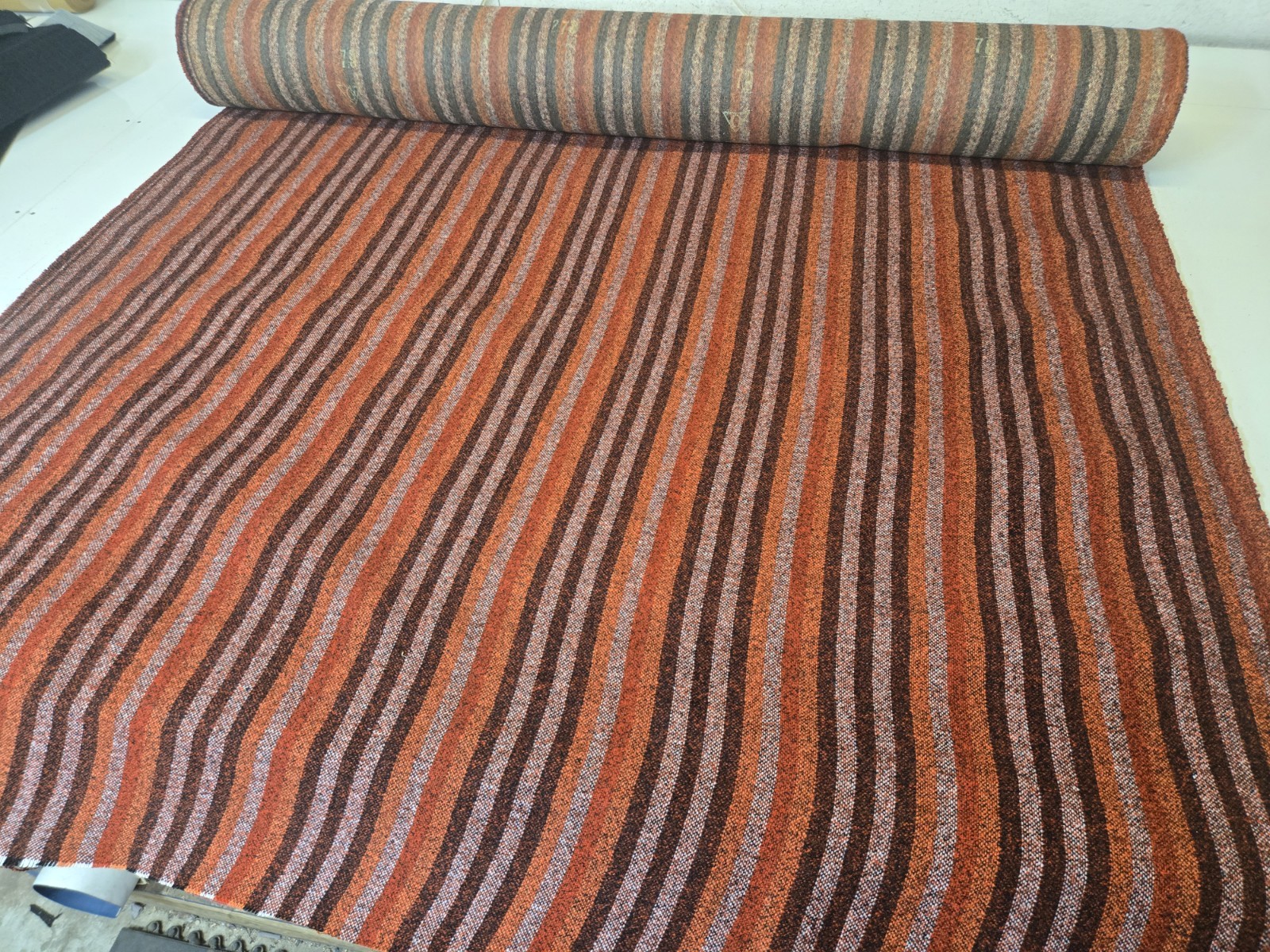vilntage auto fabric, red stripe fabric . rat rod hot rod. dodge ramcharger
