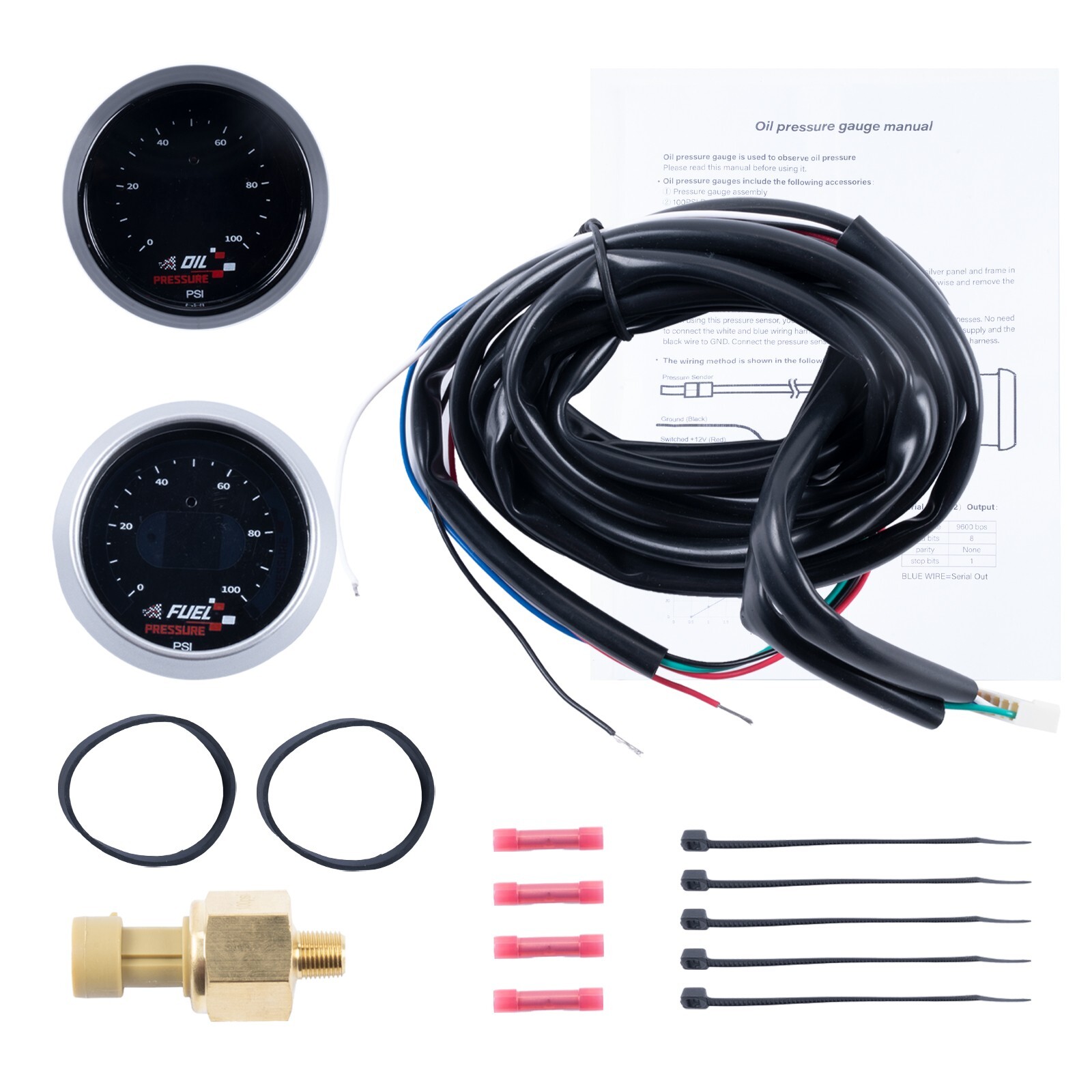 Digital Oil Fuel Pressure Gauge 0-100 PSI For 30-4401