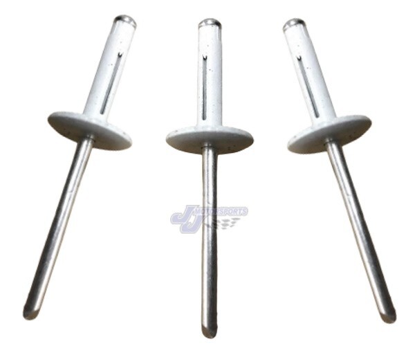 Large Head White Exploding Rivets Pop Rivet 250 ct. Tri-Fold Racing Fasteners