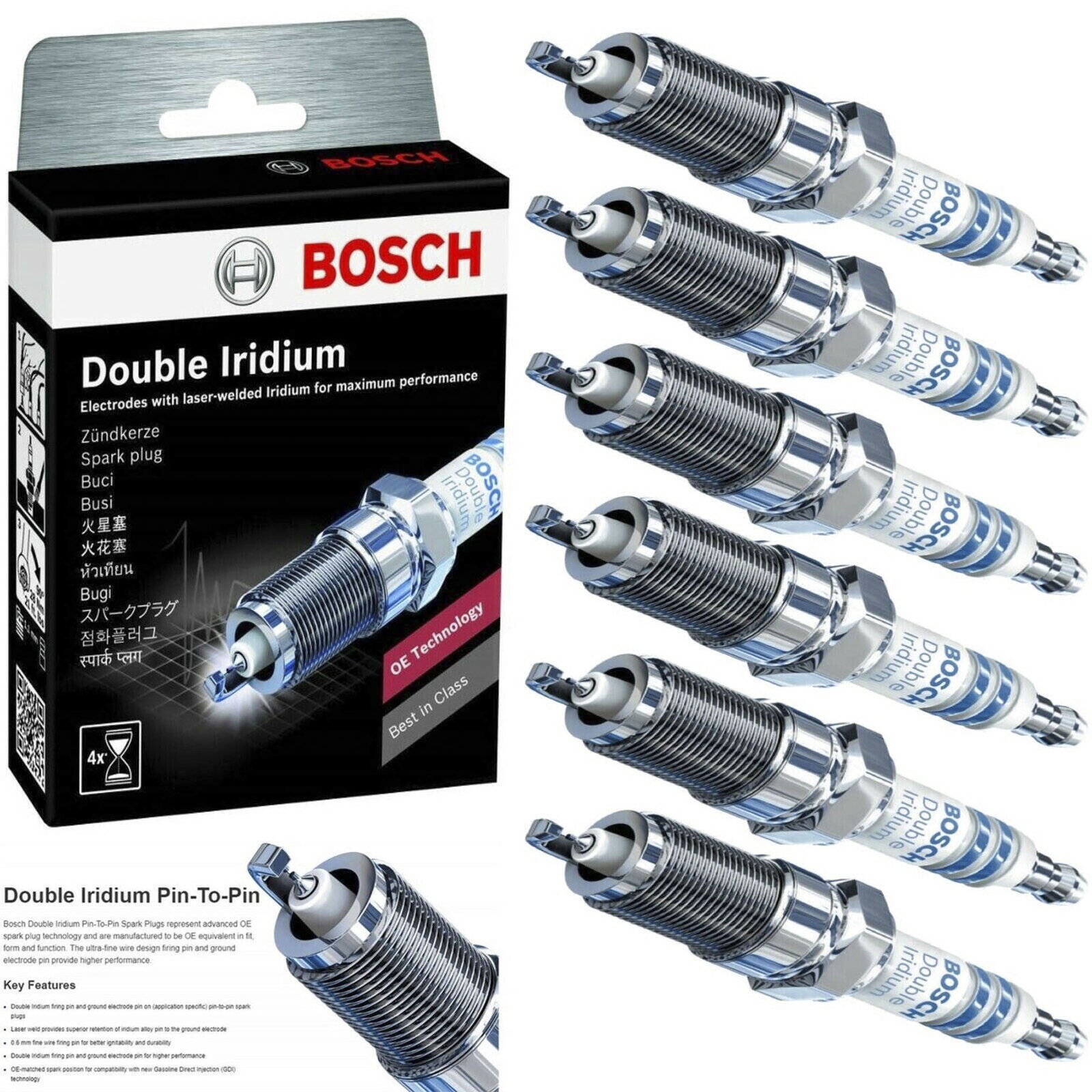 6Pcs OE Double Iridium Spark Plug 9659 For 1988-1995 CHEVROLET C1500 V6-4.3L