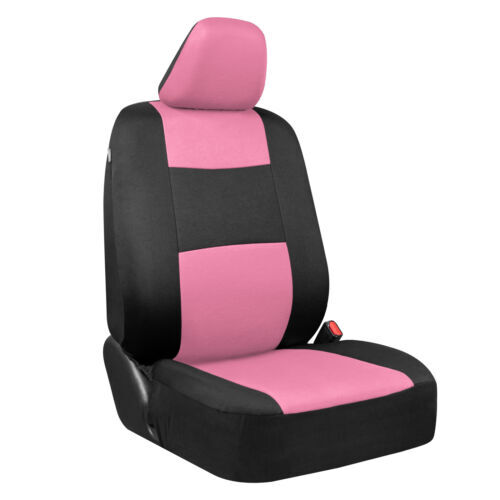 BDK PolyPro Pink Car Seat Covers and All Weather Rubber Floor Mats for Sedan SUV