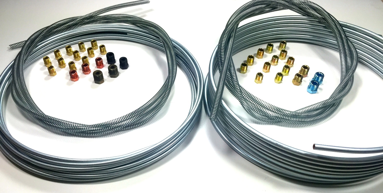 Complete 3/16 & 1/4 inch 25′ Rolls Brake Line Kit WITH Fittings and Spring Guard