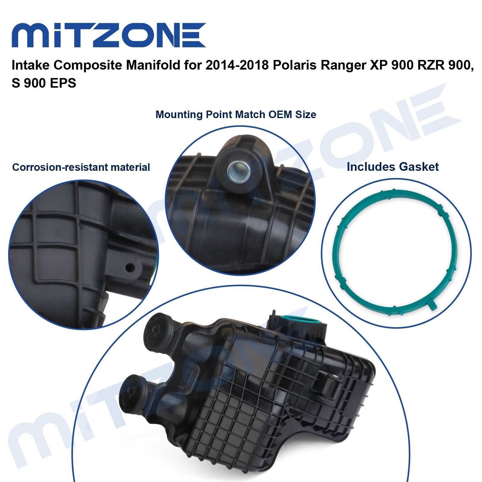 Intake Composite Manifold for 2014-2018 Polaris Ranger XP 900 RZR 900, S 900 EPS