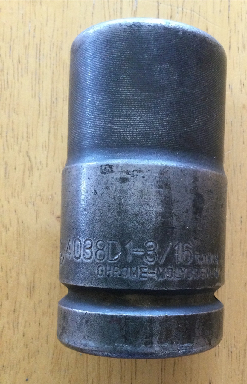 Vintage 1~ 3/16″ Deep Impact Socket 1″ Drive SAE 6 Point Made in Taiwan 2lbs