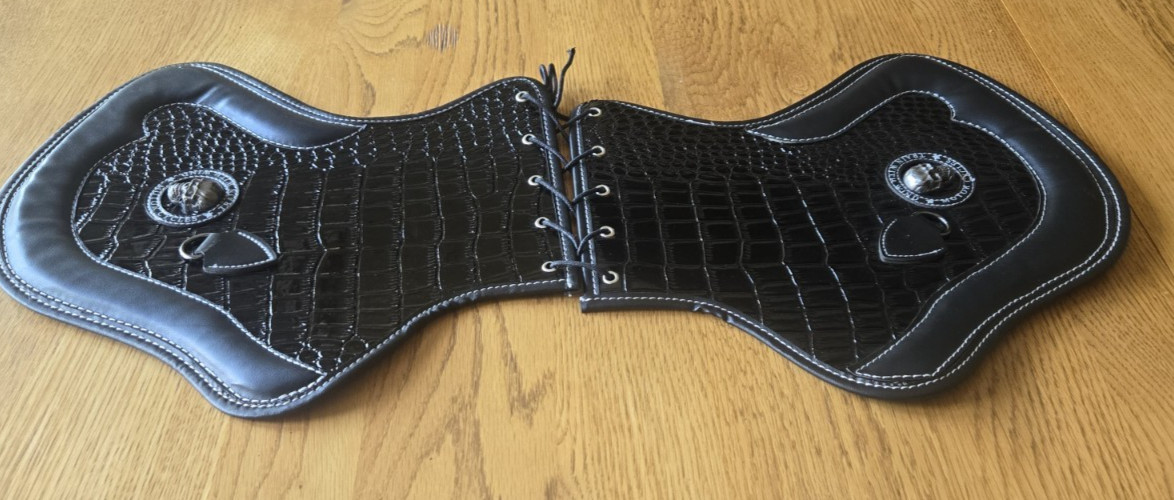 Black PU Leather Heat Saddle Shield Deflector Fits Most Universal Motorcycle