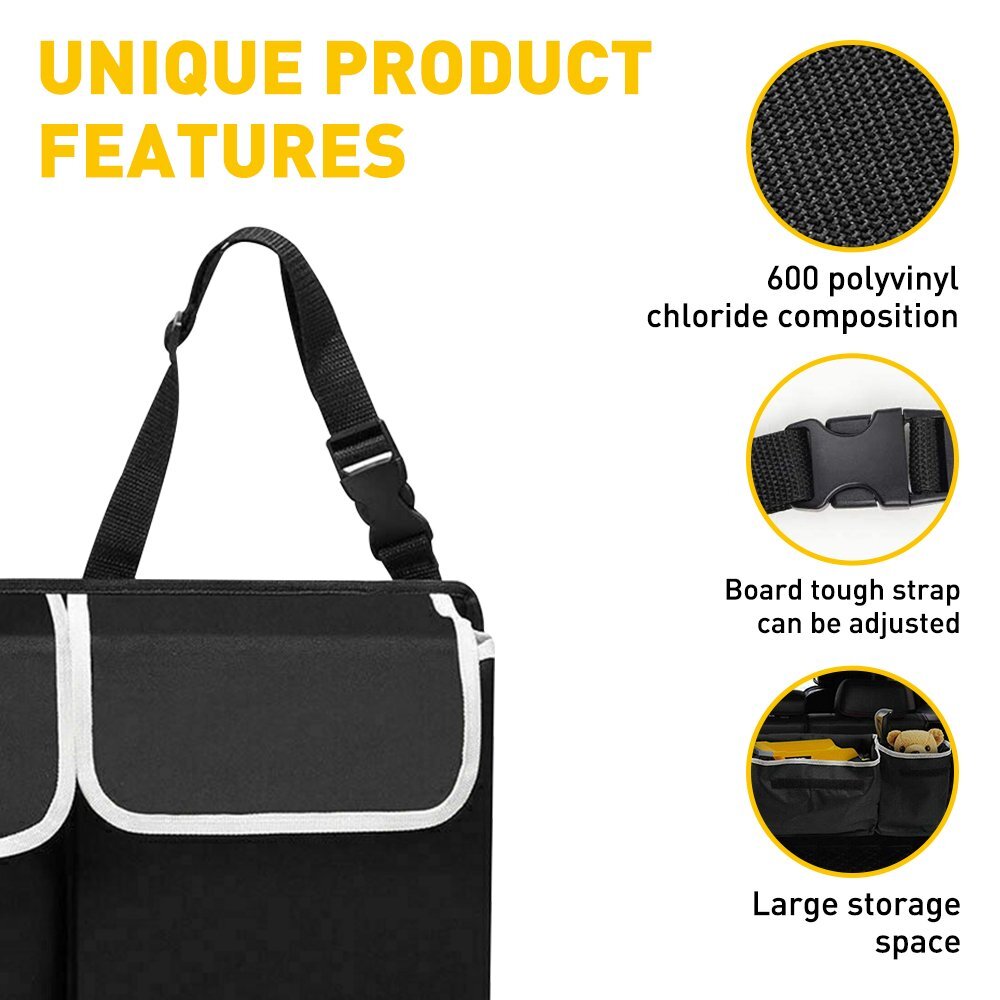 600D Large Car Trunk Organizer Oxford Accessories Interior Storage Back Seat Bag
