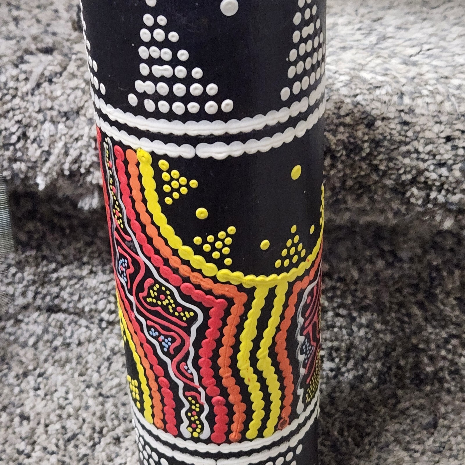 Spring Drum Thunder Tube Thunder Maker Lizard Hand Painted Indonesia