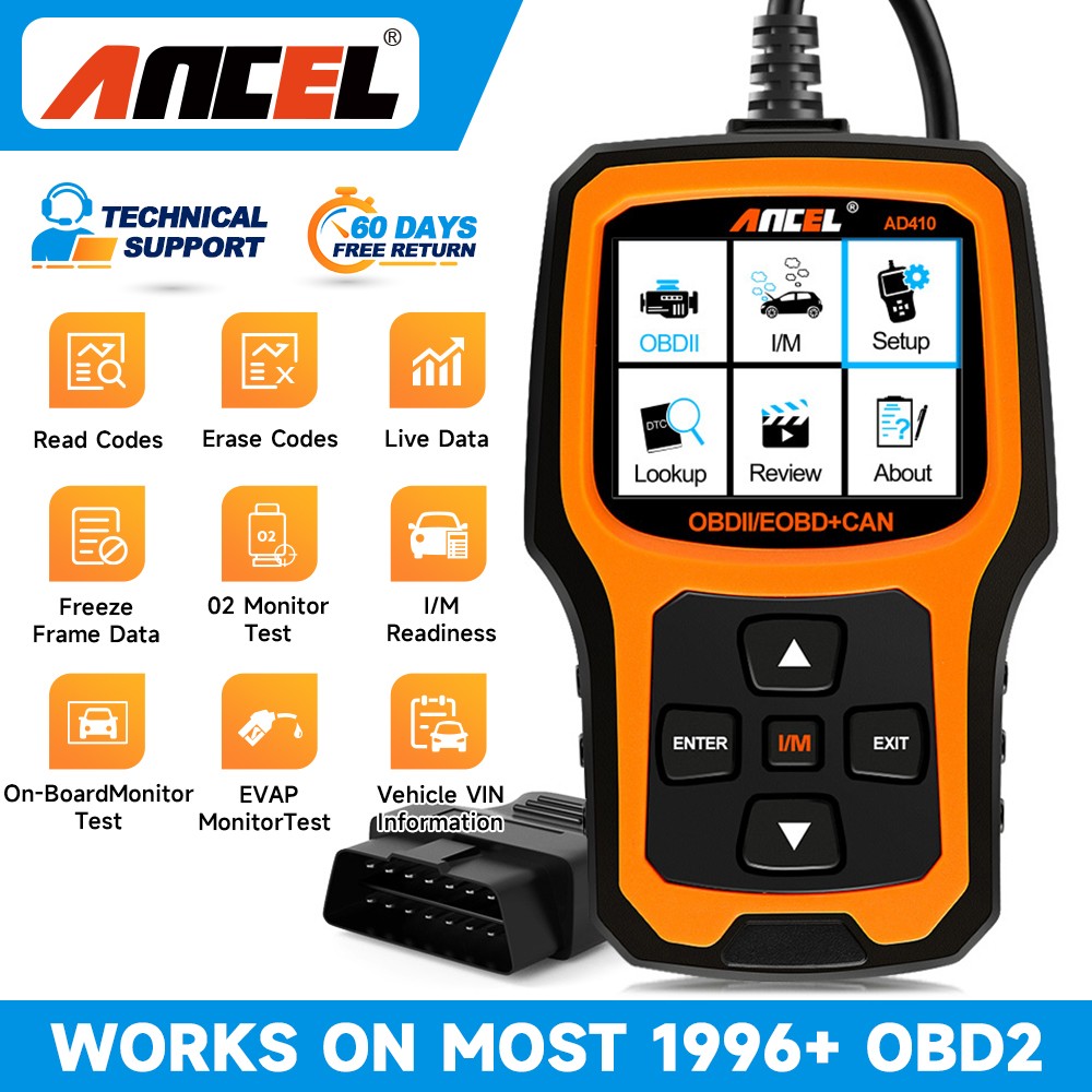 ANCEL AD410 OBD2 Scanner Code Reader Automotive Diagnostic Check Engine Fault