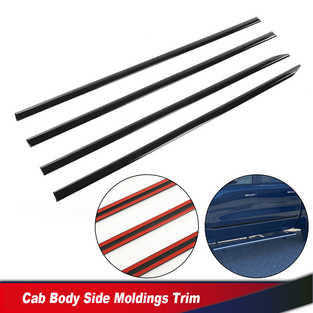 Fit For 2019-2021 Dodge Ram 1500 Crew Cab Chrome Body Side Molding Trim 4pcs