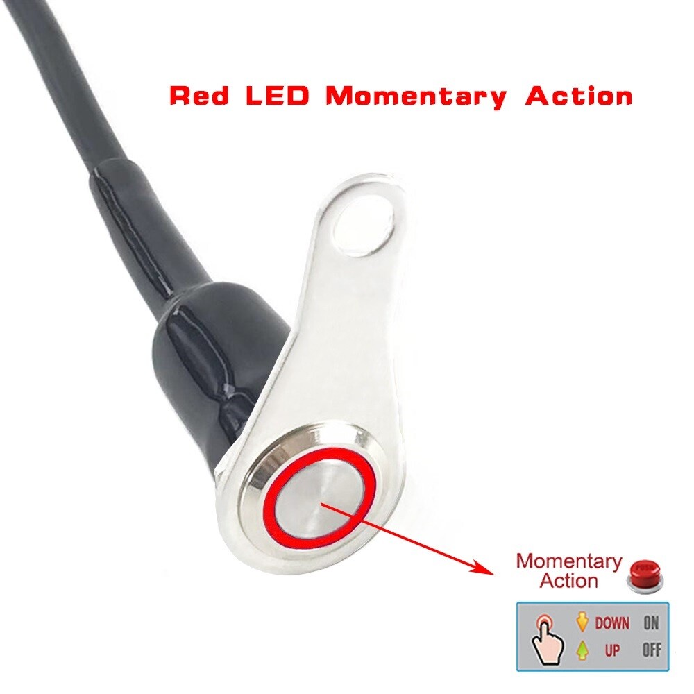 7/8″ Stainless steel bracket Motorcycle Switch Horn Push Button (RED-Momentary)
