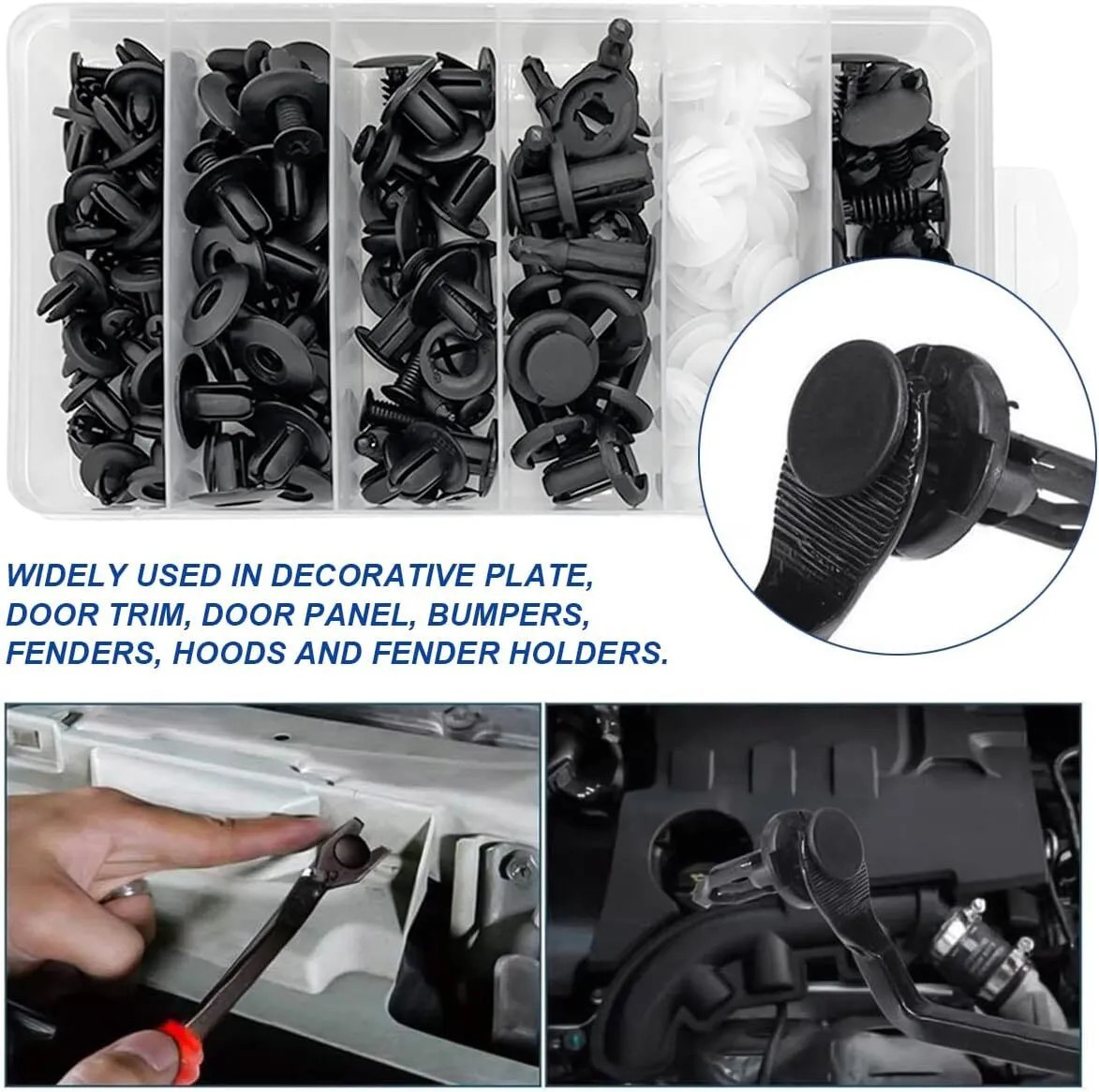 Car Fixer Plastic Fasteners Kit Push Type Rivets Assortment Clip Set For 100PCS