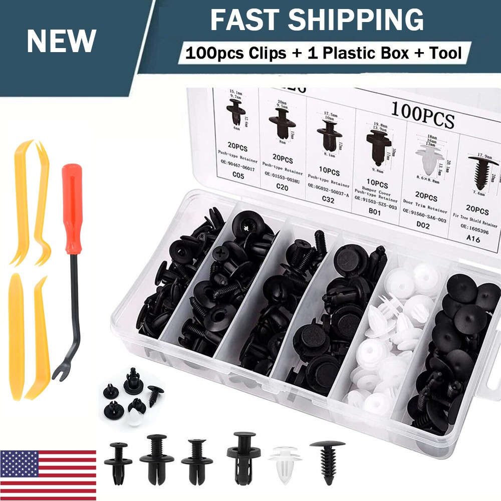 105x Clip Fender Trim Car Auto Push Pin Rivet Bumper Panel Retainer Fastener