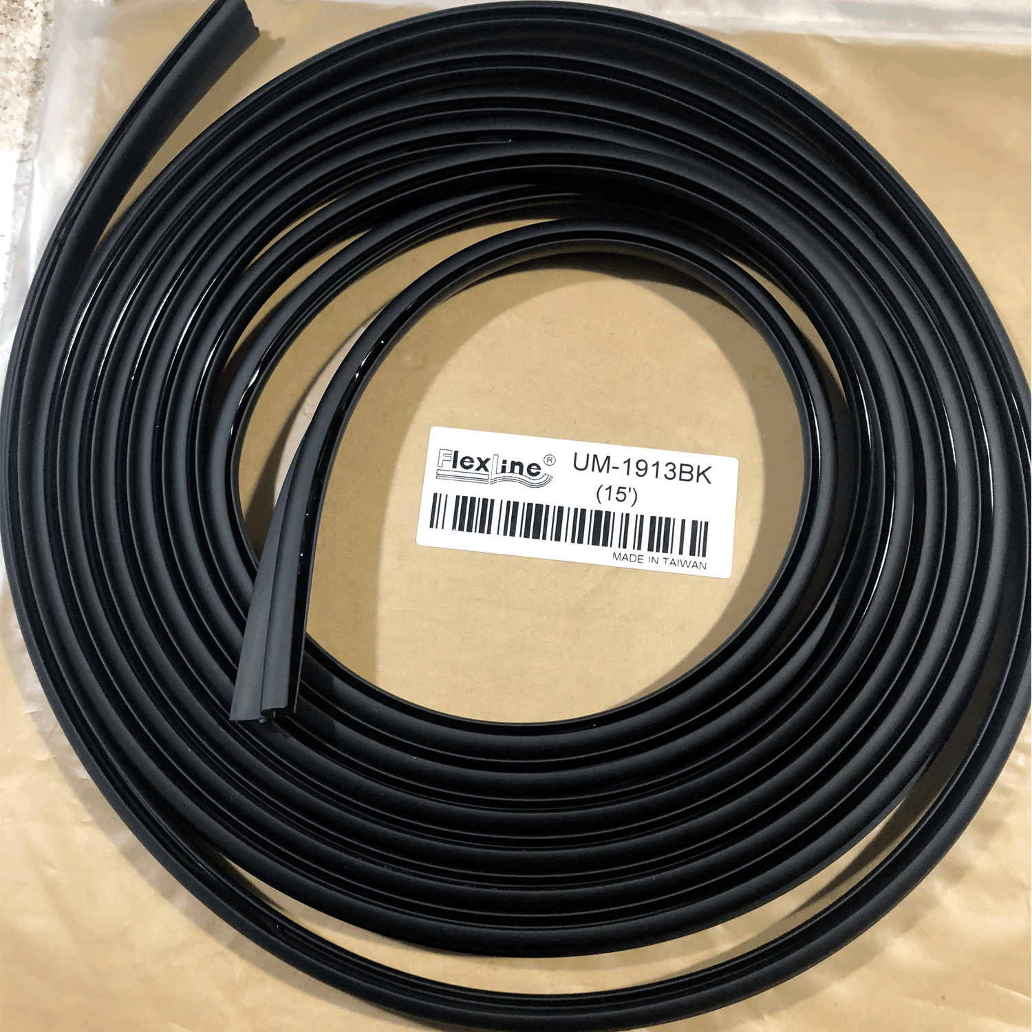 Flexline Windshield Auto Glass Universal Molding Flexible Trim Rubber 19mm 15 FT