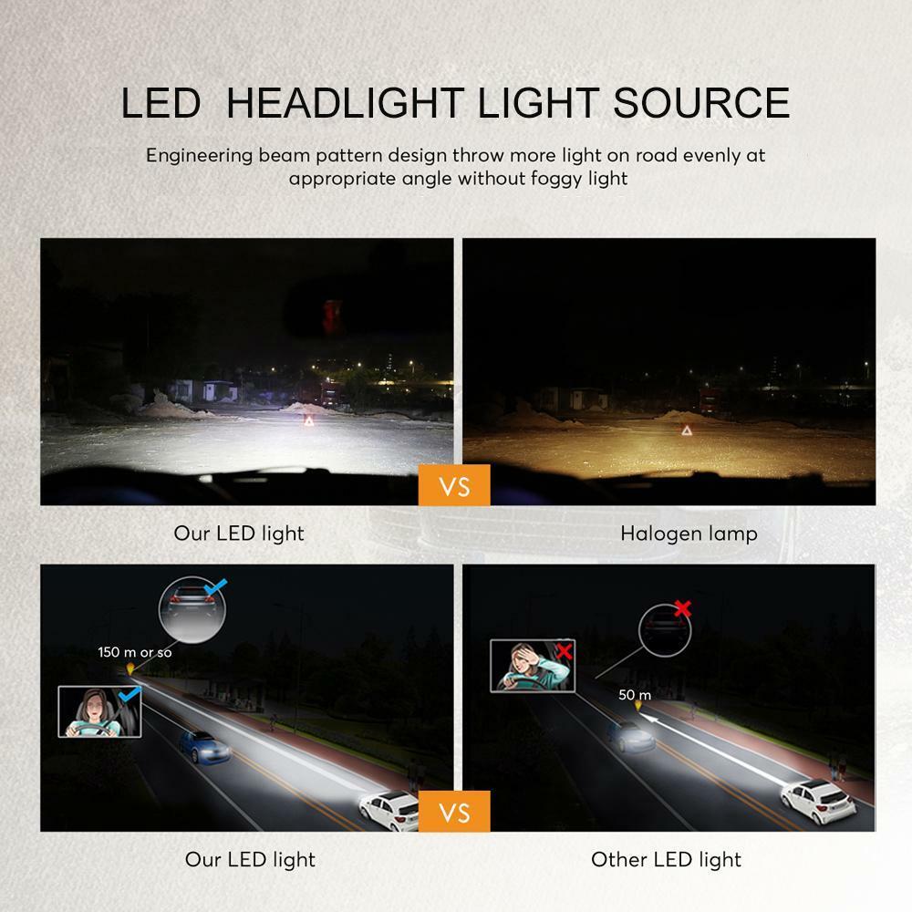 AUXBEAM 9005 9145 HB3 H10 9006 HB4 Car LED Fog Light Bulbs 900LM 6000K White 2x