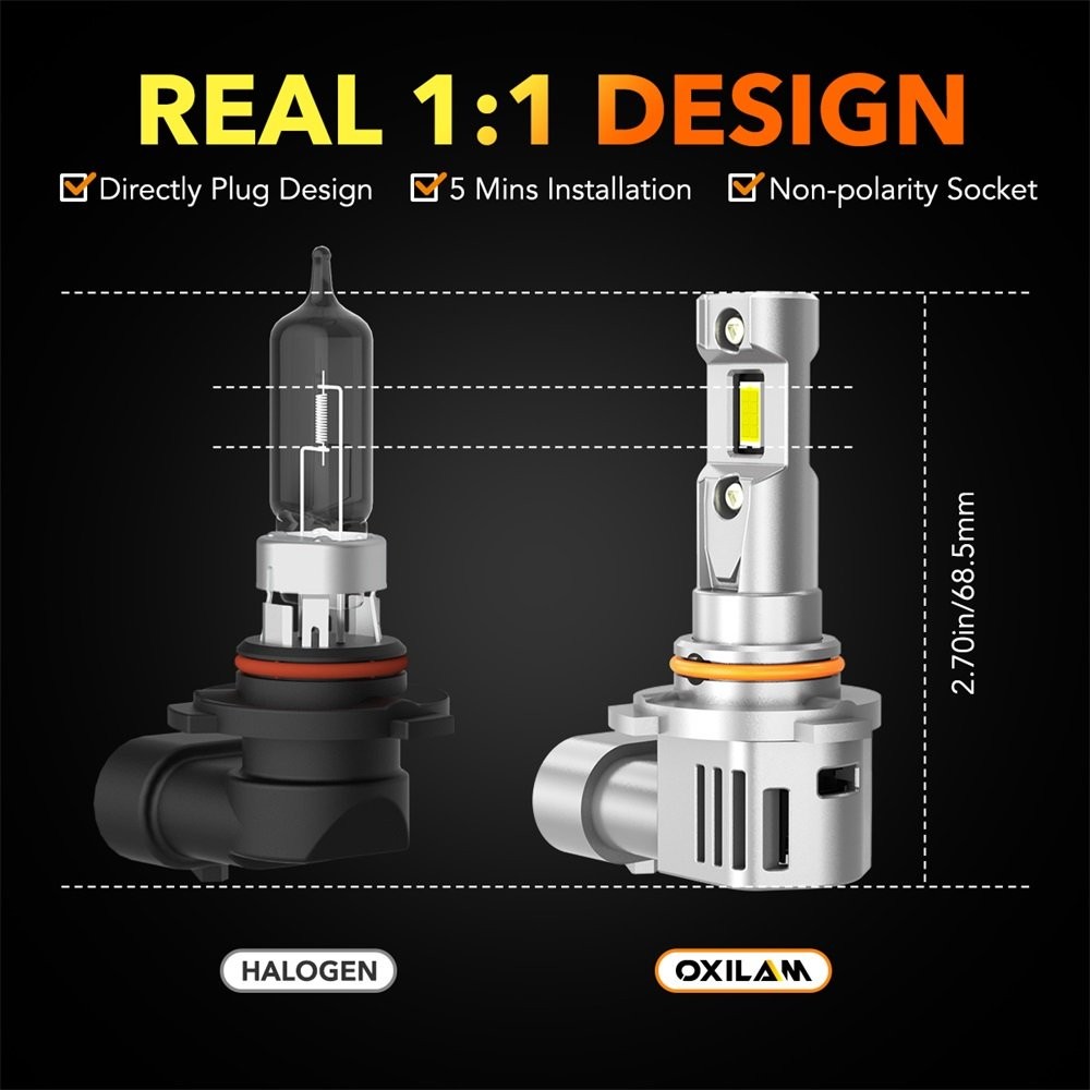 4X OXILAM 9005+9006 LED Headlight Super Bright Bulbs 20000LM HIGH/LOW Beam 6500K