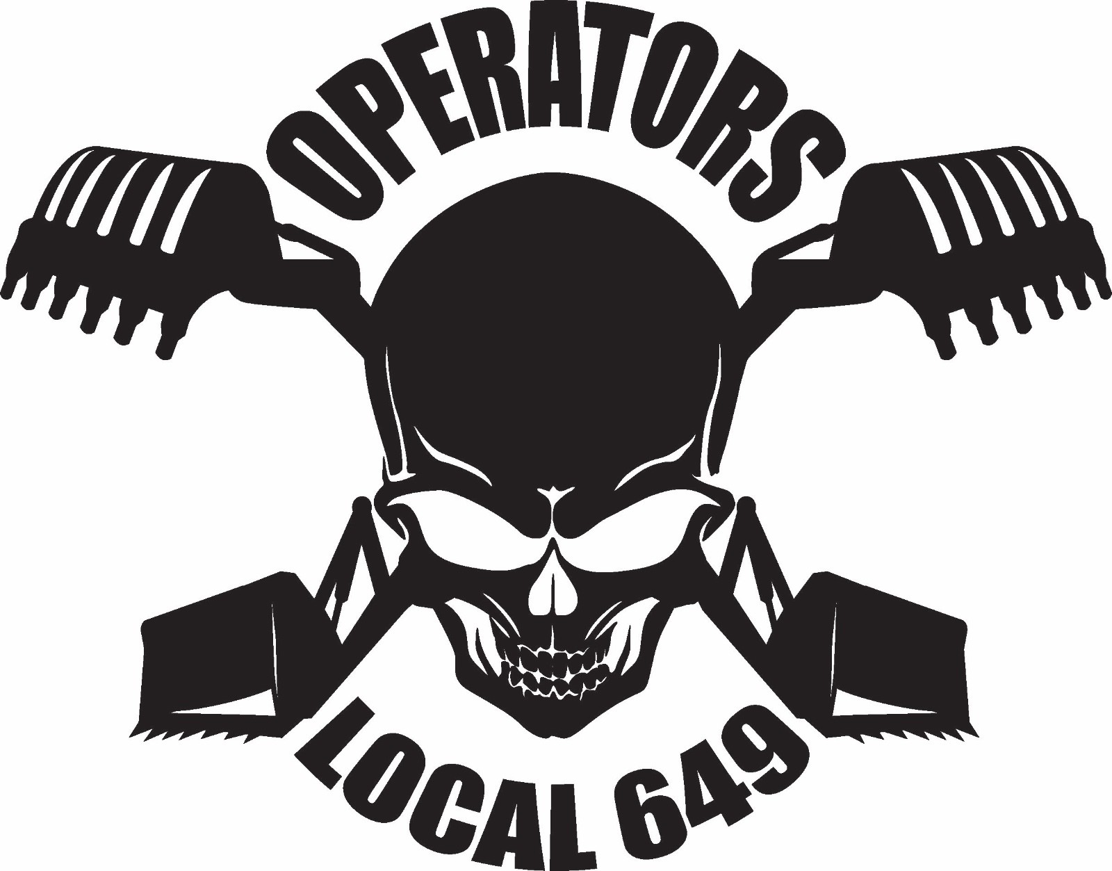 UNION SKULL IUOE OPERATOR BACKHOE BUCKET/LOADER customizable vinyl decal sticker