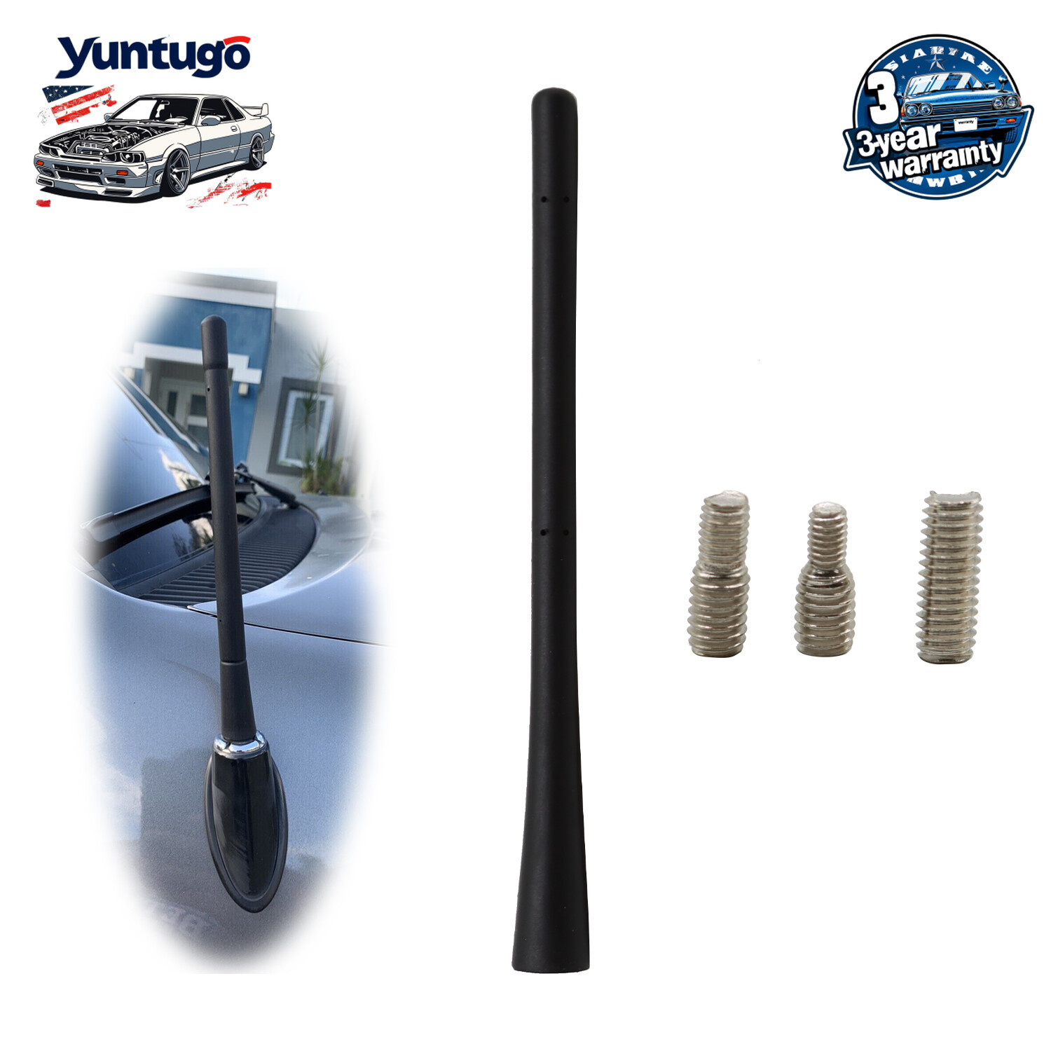 7″ Short Black Antenna Mast Radio AM/FM for TOYOTA TUNDRA 2000-2020 Brand New