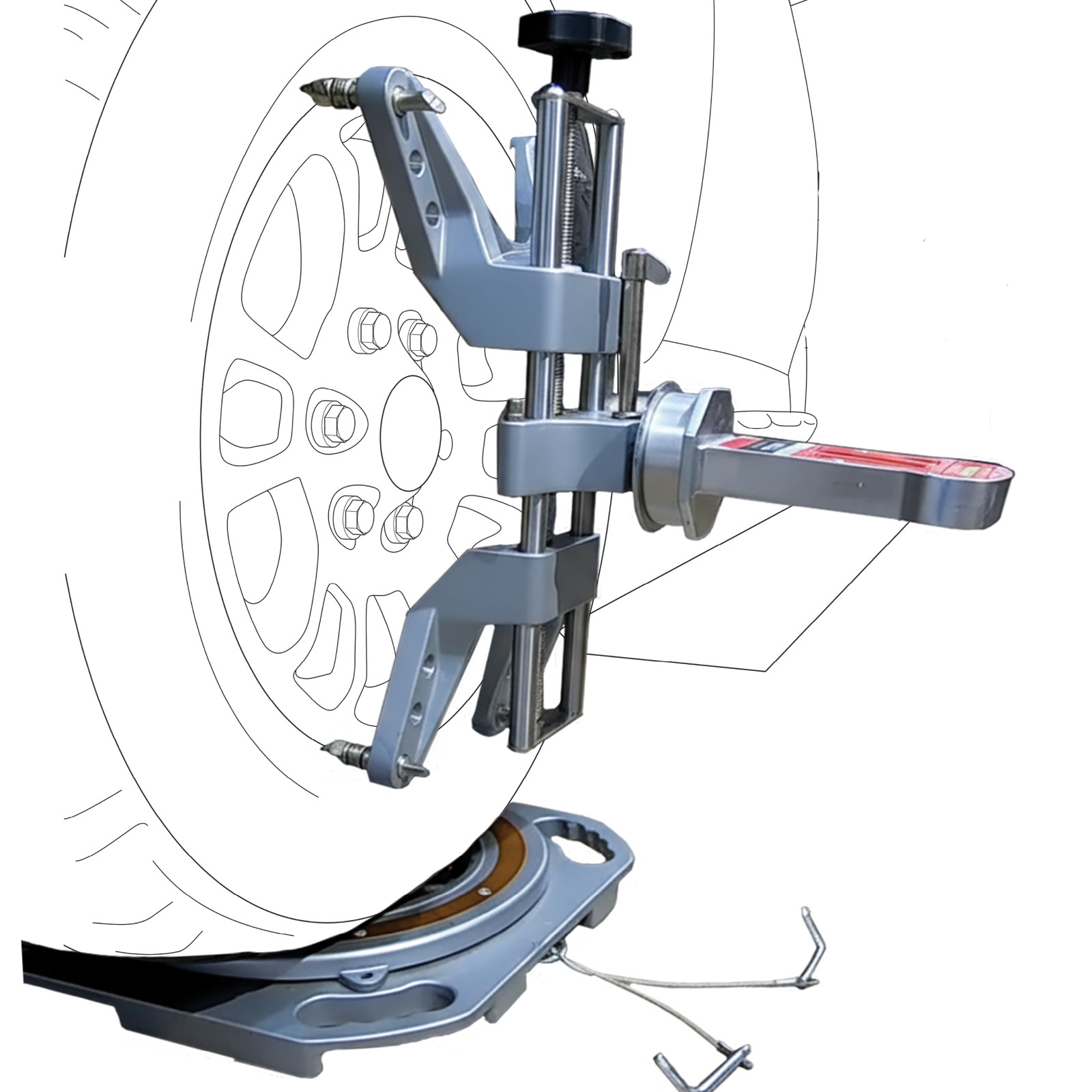 AutoSolo DIY Front End Wheel Alignment Kit – Turn Plates, Wheel Clamp, & Gauge