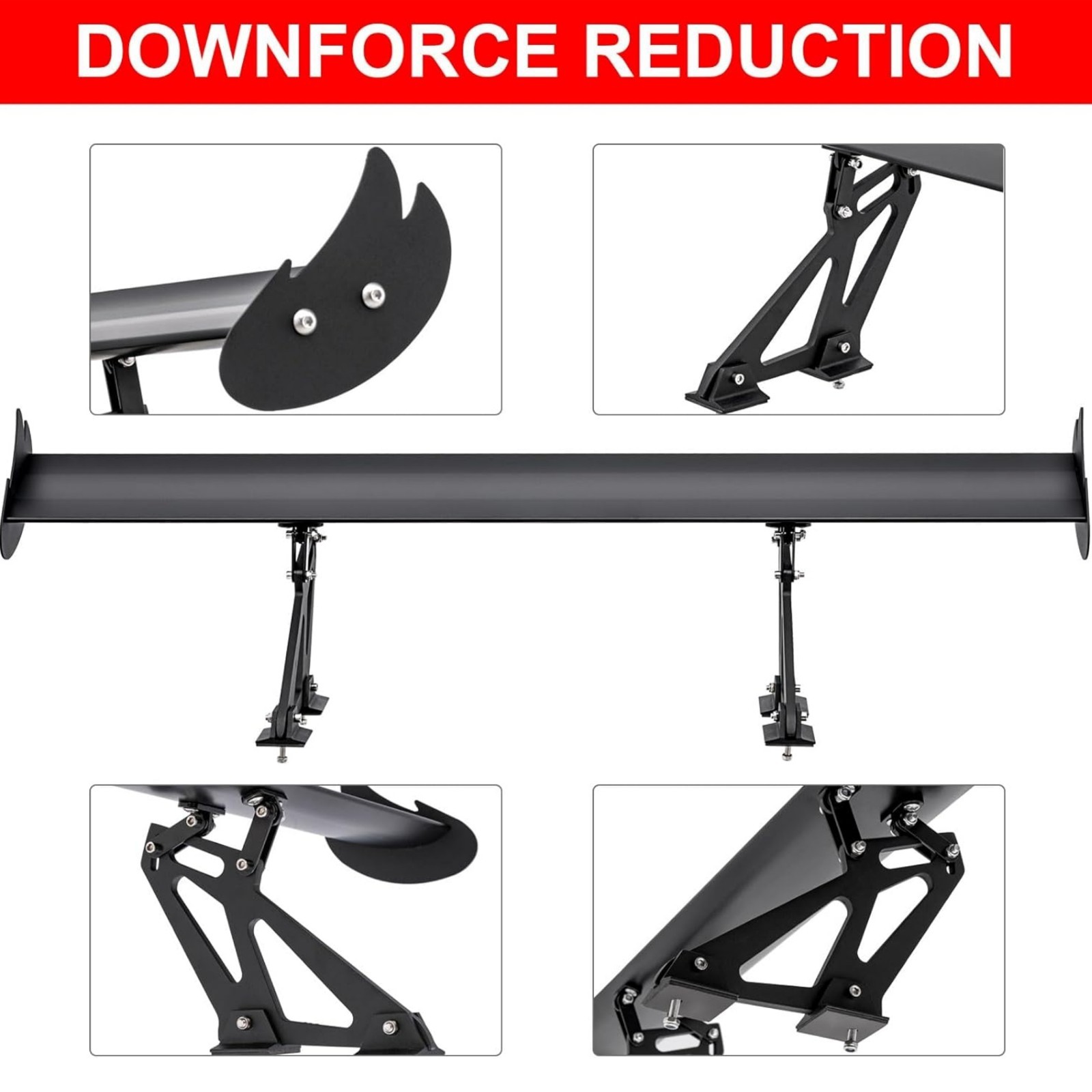 43.3″ Universal Adjustable Angle GT Rear Trunk Spoiler Wing Fits Most Cars