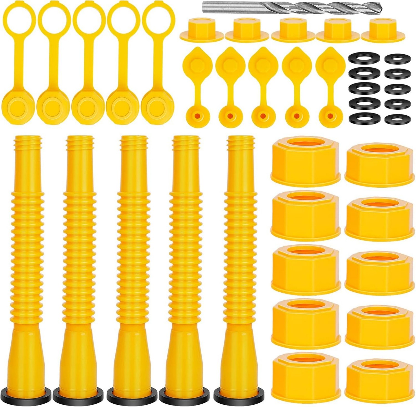 5X Gas Can Spout Nozzle Vent Kit Replacement for Plastic Gas Cans Old Style Caps