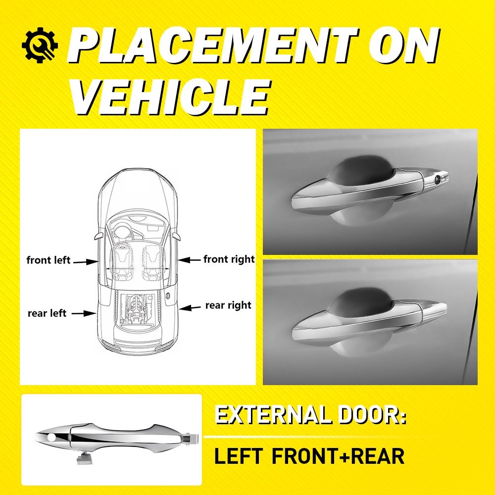 Chrome ABS Left Driver Side 2PCS Door Handles for 2007-2013 Acura MDX Base