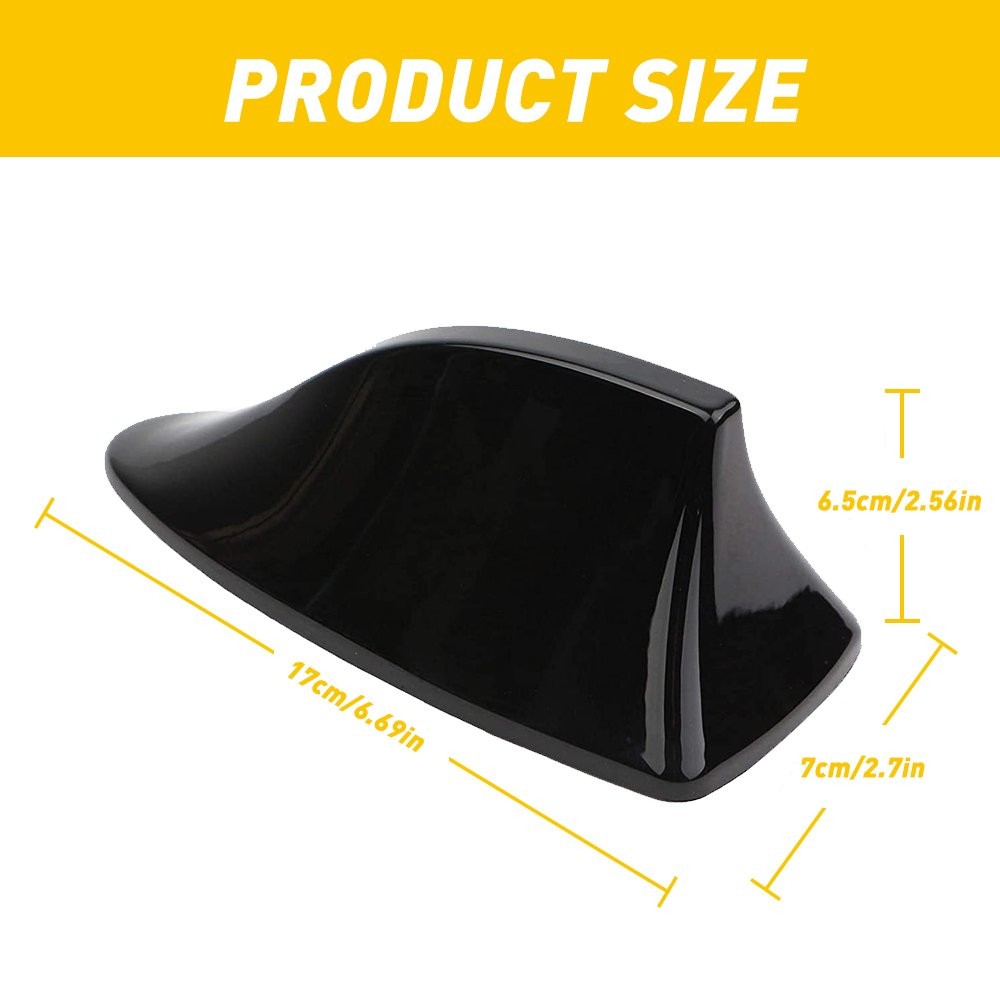 1-10 Universal Shark Fin Antenna Car Signal Radio AM/FM Aerial Gloss Black Cover