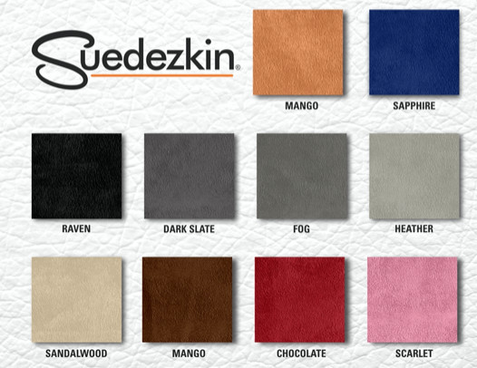 Katzkin Black Leather Dark Slate Suede Seat Covers for 2015-23 Dodge Challenger