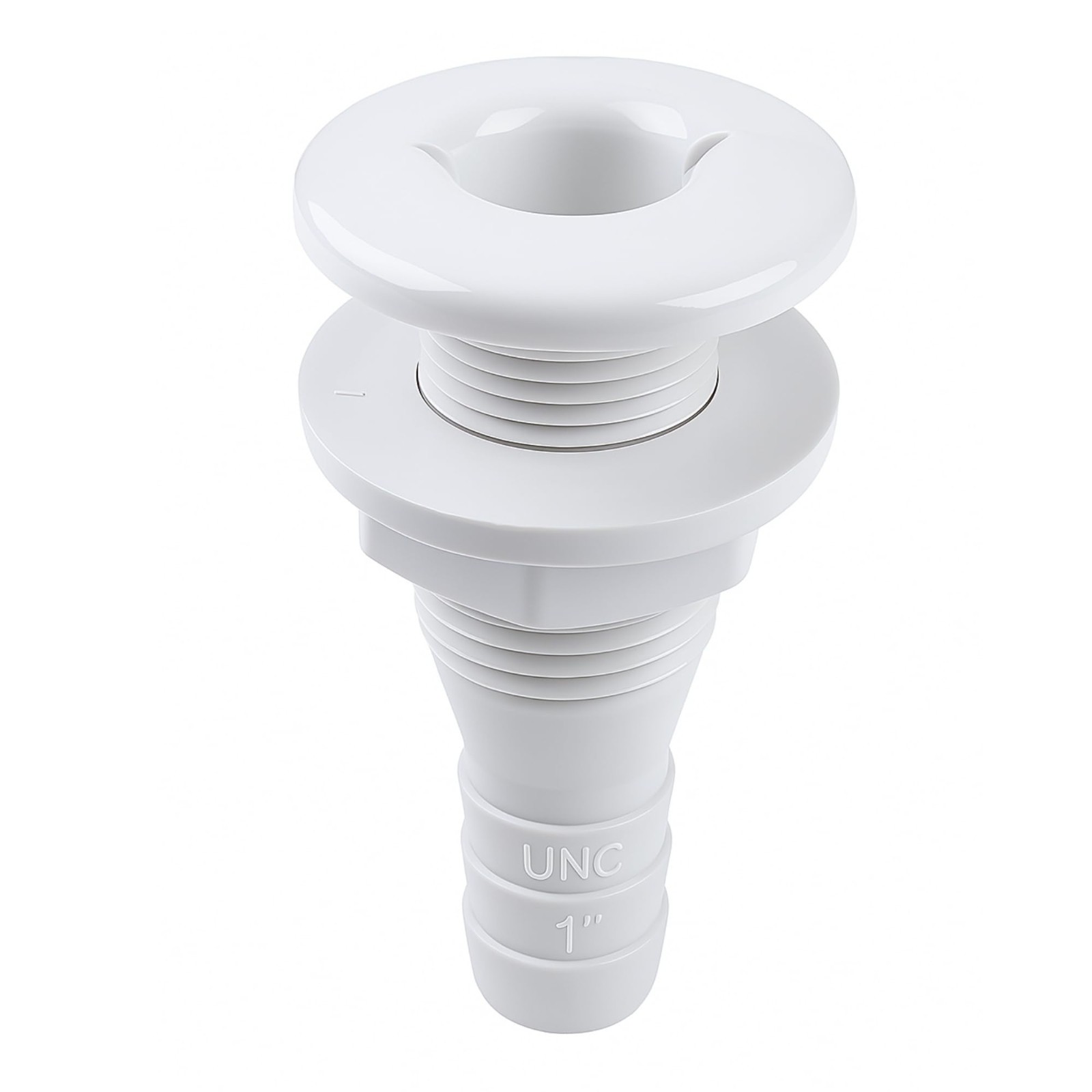 SEAFLO 1″ Marine Thru Hull Fitting White Polypropylene Boat Drain Bilge Port