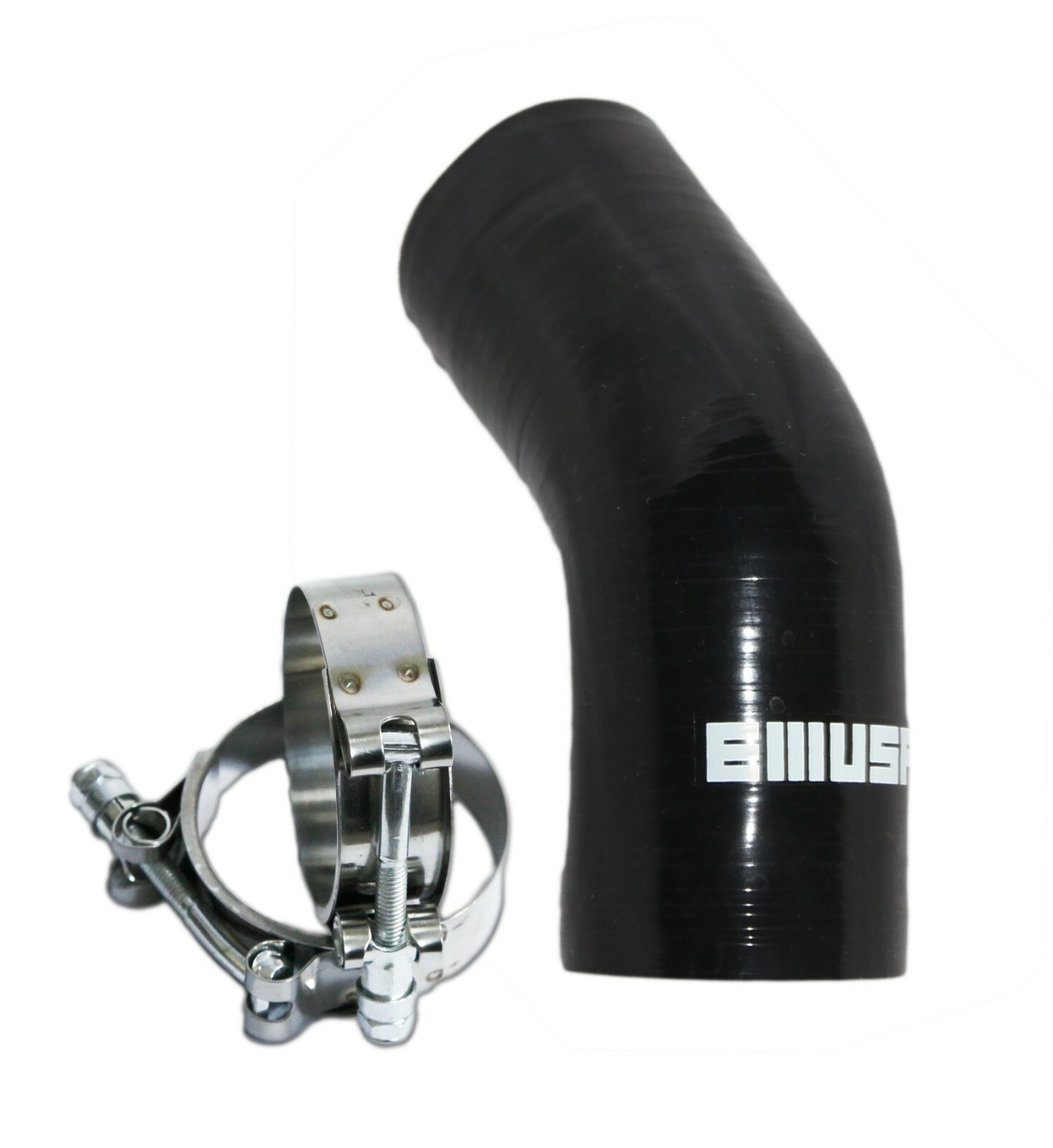 BLACK 5 setx 2.0″ID Universal 45 Degree Elbow Silicone Hose Turbo Pipe+SS Clamps