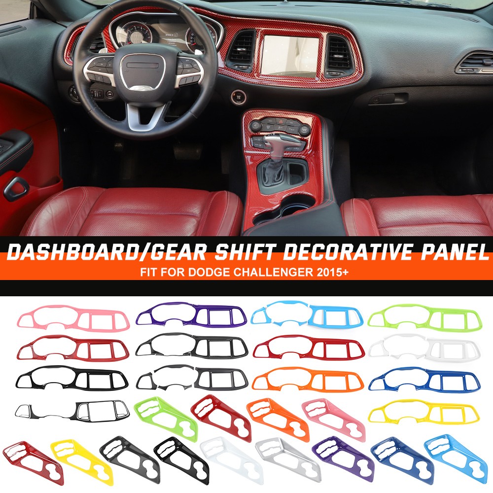 Dashboard Panel Gear Shift Panel Cover Trim Decor For Dodge Challenger 2015-2023