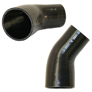4.5″ (114mm) to 3.5″ (89mm) Silicone 45 degree reducer elbow black intake piping