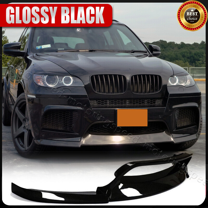 For BMW E70 E71 X5M X6M 2010-2014 Glossy Black Front Bumper Lip Spoiler Body Kit