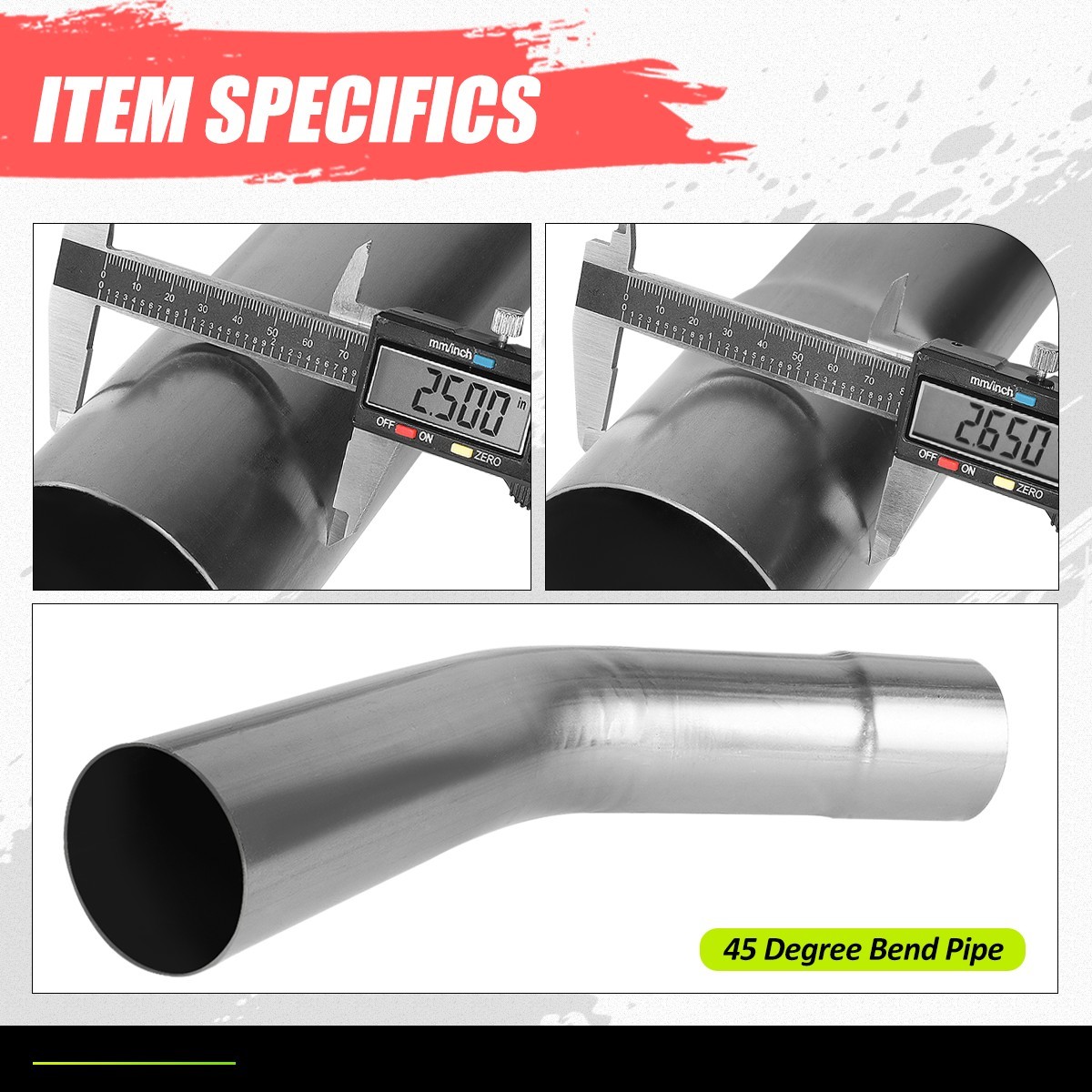 4x 2.5″ Inch Mild Steel DIY Custom Mandrel Exhaust Tubing 45 Degree Bend Pipes