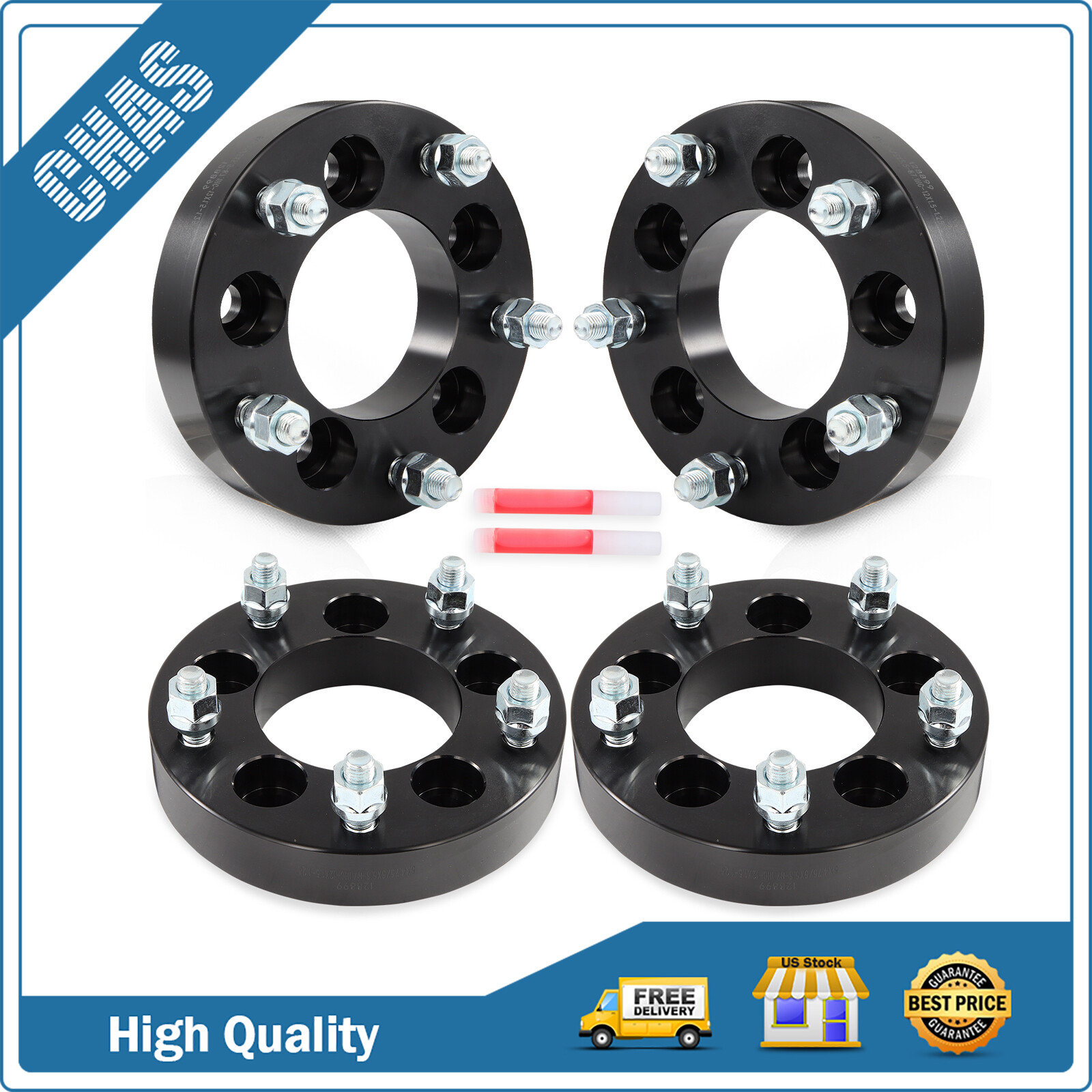 (4) 5×4.75 to 5×5.5 Wheel Adapters 1.25″ 5×120.65 Hub to 5×139.7 Wheel For Chevy