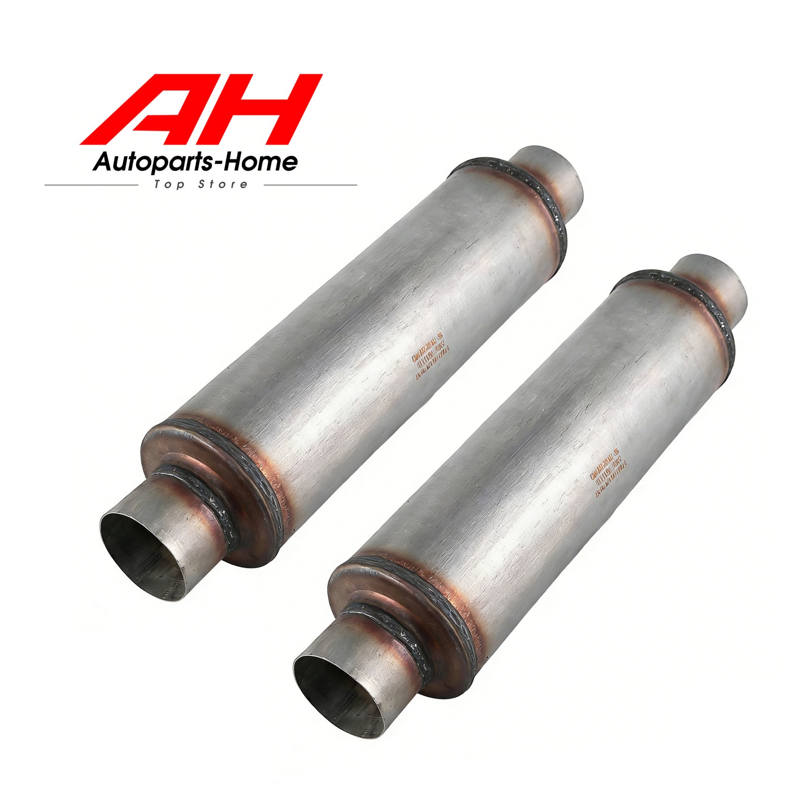 71416 Performance Exhaust Muffler 2.50 In/Out Center Round Moderate Sound 2 Pack