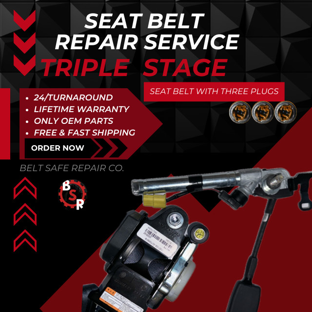 SEAT BELT REPAIR SERVICE AFTER ACCIDENT FOR ALL MAKES AND MODELS TRIPLE STAGE