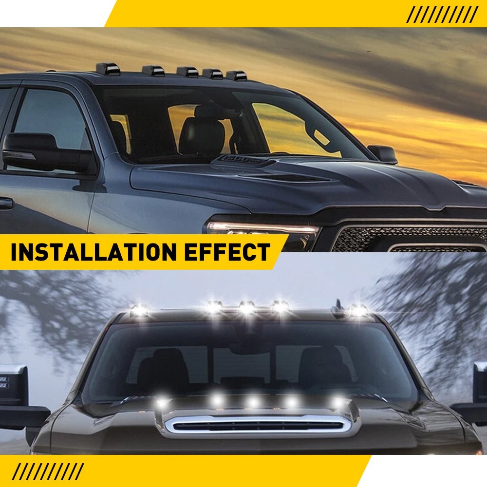 ABS+PC+LED White Light Roof Cab Lamps 10X Fit Various Engineering Vehicles Boats
