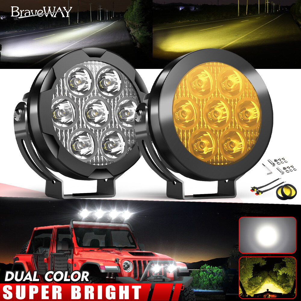 4.5inch Round LED Light Bar Spot Beam Pods Driving Fog Lamp Offroad ATV UTV Pair