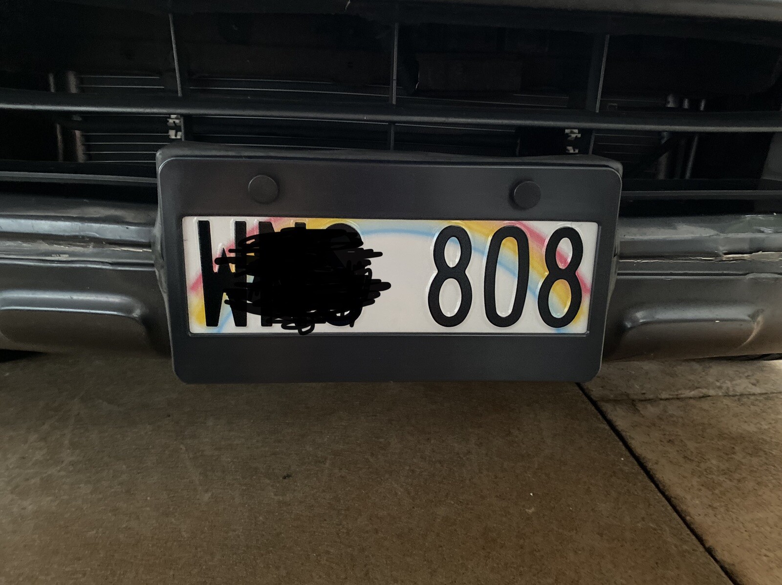 Custom Black Plastic Front License Plate Frame