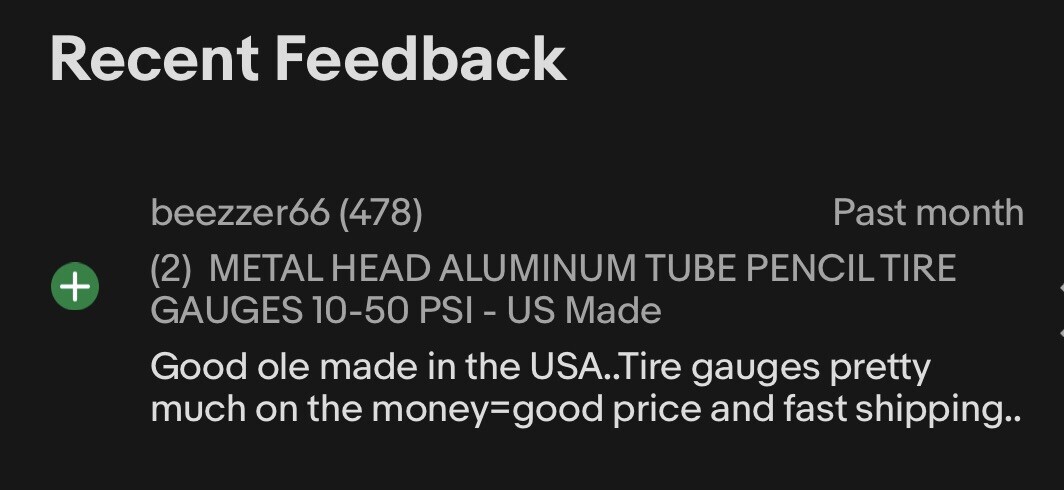 METAL HEAD ALUMINUM TUBE PENCIL TIRE GAUGES 10-50 PSI – US Made Qty-2 FREE SHIP