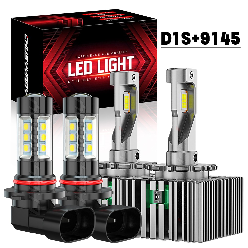 LED Headlight HID High/Low Beam+Fog Light 4X For Dodge Challenger 2008-2010