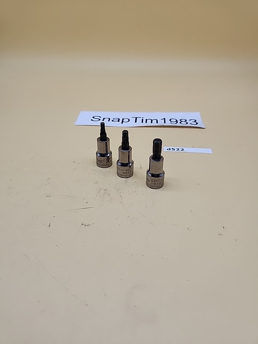 Craftsman Set 3ea 3/8″ Drive Metric Hex Bit Sockets 7mm, 5mm,4mm