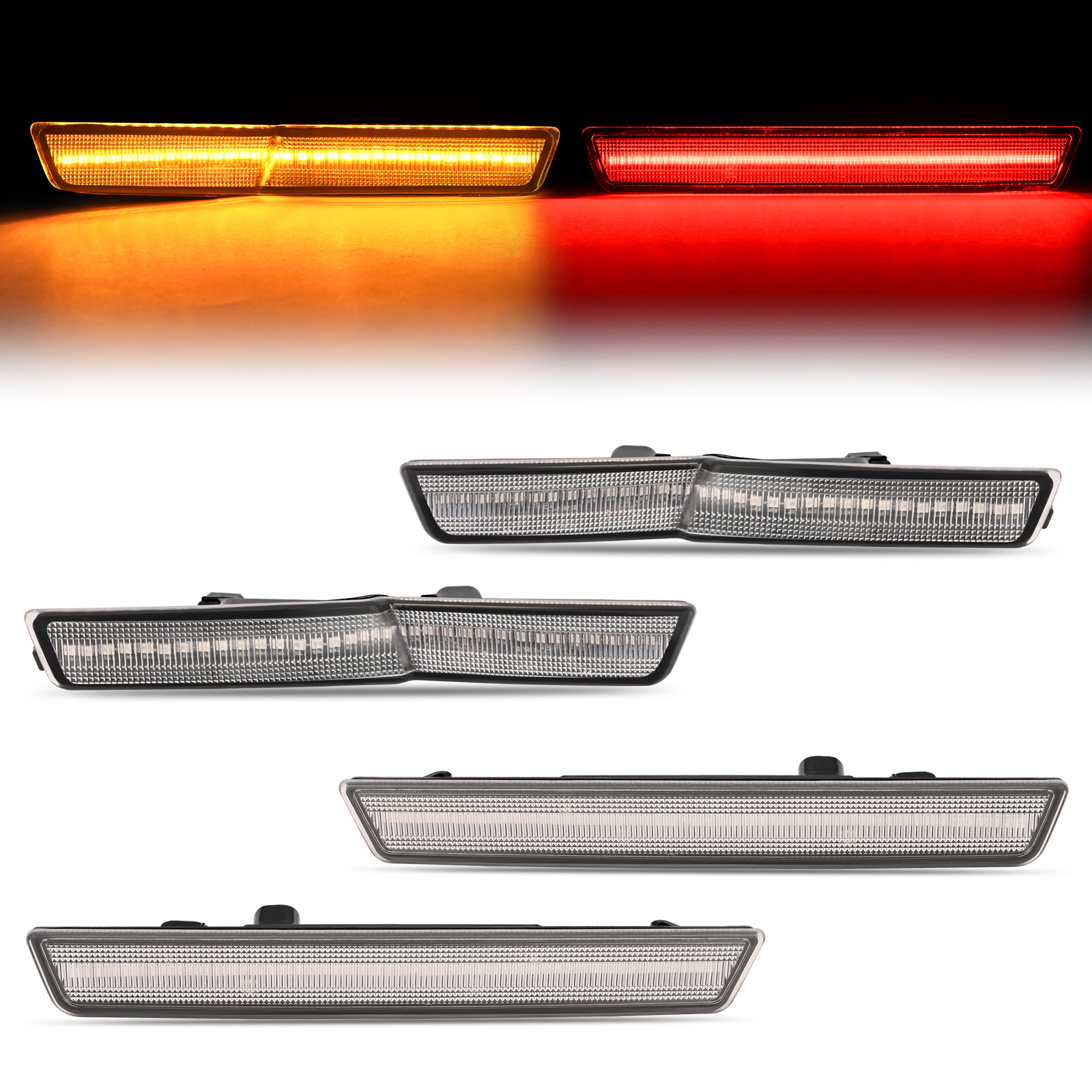For Dodge Challenger SRT 2018-2022 LED Side Marker Lights Front Amber Rear Red