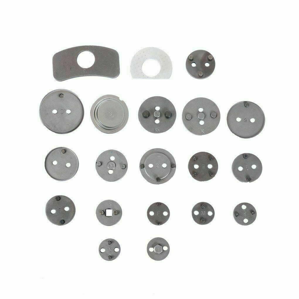22PCS Pro Disc Brake Caliper Compressor Rewind Wind Back Tool Piston Pad Kit Set